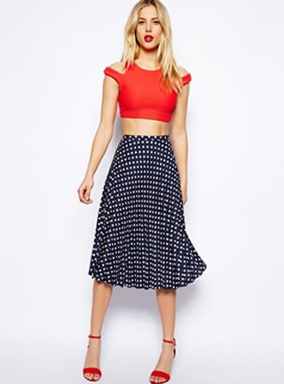 Pleated Midi Skirt